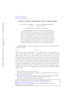 Bayesian linear regression with sparse priors