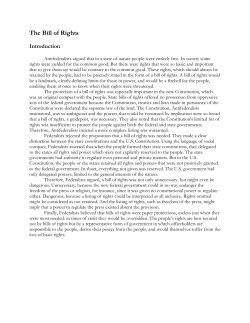 Scripted Debate on the Bill of Rights