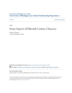 Some Aspects of Fifteenth Century Chancery