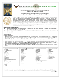 1 HONORS WORLD HISTORY PREPARATORY ASSIGNMENTS