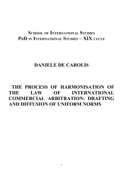The process of harmonisation of the law of - Unitn