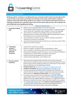Building vocabulary