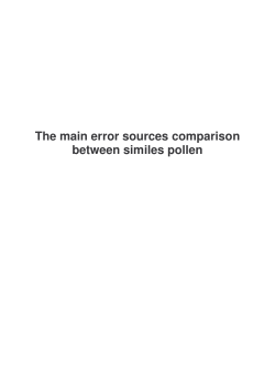 cap 5 The main error sources comparison between similes pollen