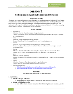 Rolling: Learning about Speed and Distance