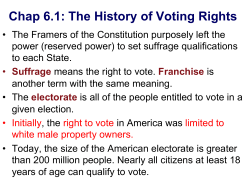 Chap 6.1: The History of Voting Rights