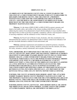 Ordinance Creating Code Enforcement Board