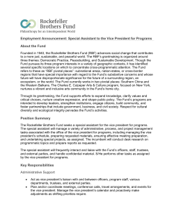 Special Assistant to the Vice President for Programs