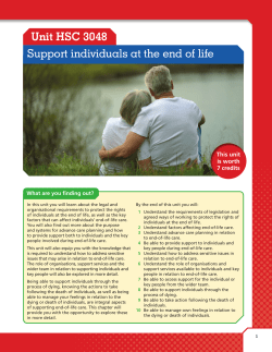 Unit HSC 3048 Support individuals at the end of