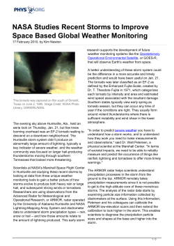 NASA Studies Recent Storms to Improve Space Based