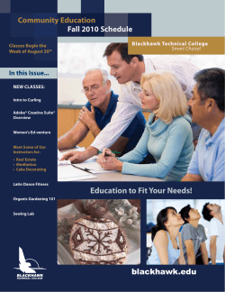 Education to Fit Your Needs! - Blackhawk Technical College