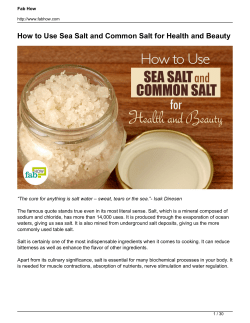 How to Use Sea Salt and Common Salt for Health and