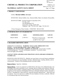 Barium Sulfide 2011 - Chemical Products Corporation