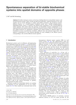 Spontaneous separation of bi-stable biochemical systems into