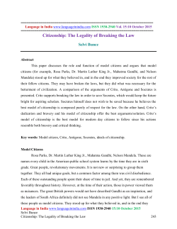 Citizenship: The Legality of Breaking the Law