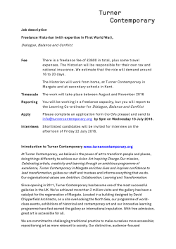 Dialogue, Balance and Conflict Celebrating artists, creativity and