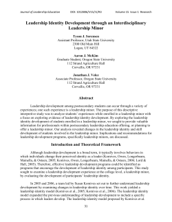 Leadership Identity Development through an Interdisciplinary