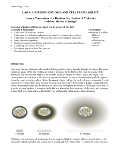 LAB 3: DIFFUSION, OSMOSIS, AND CELL
