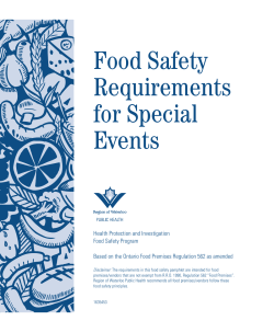Food Safety Requirements for Special Events