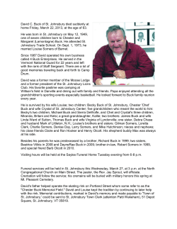 David C. Buck of St. Johnsbury died suddenly at home Friday, March