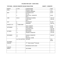 SYLLUBUS FOR CLASS – X (2015-2016) TEXT BOOK – CONCISE