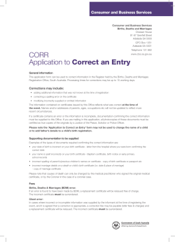 CORR Application to Correct an Entry