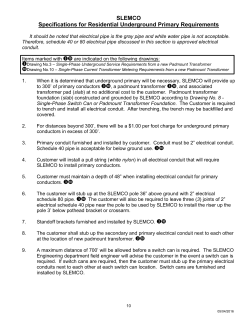 Specifications for Residential Underground Primary