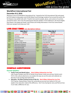 WorldFest International Fair COMPASS AUDITORIUM