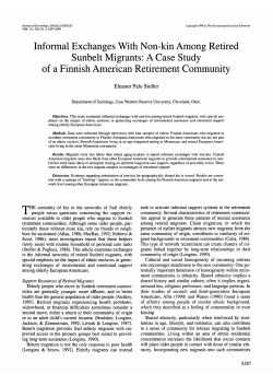 Informal Exchanges With Non-kin Among Retired Sunbelt Migrants
