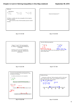 Chapter 2.2 and 2.3 Solving Inequalities in One Step.notebook