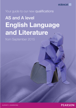 AS and A level English Language and Literature - Edexcel