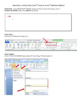 CREATING A TITLE PAGE AND 2 PAGE IN APA 6 EDITION
