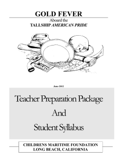 Teacher Preparation Package And Student Syllabus
