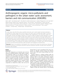 Anthropogenic organic micro-pollutants and pathogens in the urban