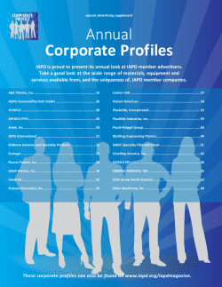 Annual Corporate Profiles - International Association of Plastics