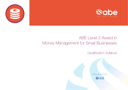 ABE Level 3 Award in Money Management for Small Businesses