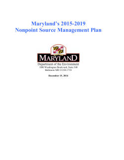 Maryland`s 2015-2019 Nonpoint Source Management Plan