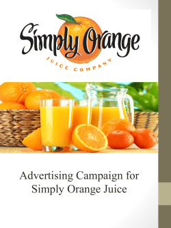 Advertising Campaign for Simply Orange Juice