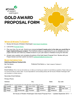 Gold Award Proposal Form - Girl Scouts of Western Washington