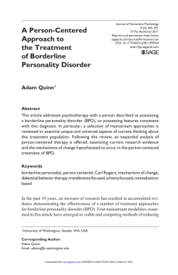 A Person-Centered Approach to the Treatment of