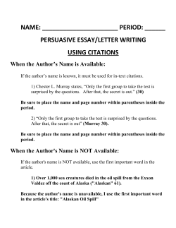 persuasive essay/letter writing using citations
