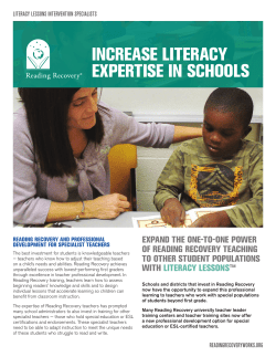 INCREASE LITERACY EXPERTISE IN SCHOOLS