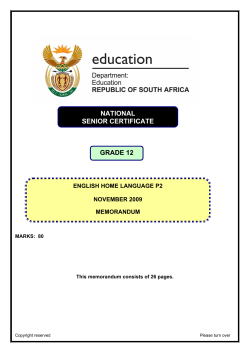 november 2009 memo - Department of Basic Education