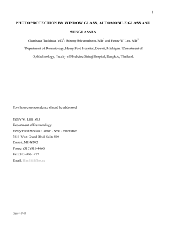 photoprotection by window glass, automobile glass and sunglasses