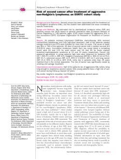 Risk of second cancer after treatment of aggressive non