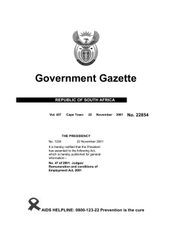 Judges` Remuneration and Conditions of Employment Act, 2001