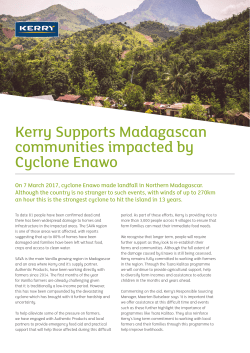 Kerry Supports Madagascan communities impacted