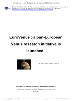 EuroVenus : a pan-European Venus research initiative is launched.