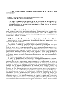 1 I. THE CONSTITUTIONAL COURT`S RELATIONSHIP