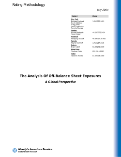 The Analysis Of Off-Balance Sheet Exposures