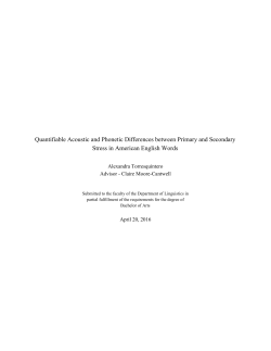 Quantifiable Acoustic and Phonetic Differences between Primary